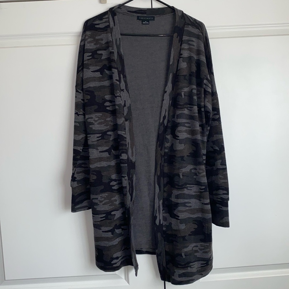 Sanctuary Camo Open Sweater